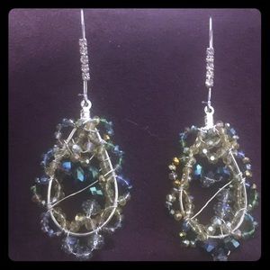 Iridescent Chandelier Glass Bead Earrings